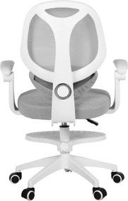 Detská otočná stolička Neoseat JUNI 009 s podnožou — látka, sivá