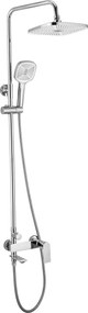 Rea Storm, vaňová/sprchová súprava s dažďovou hlavovou sprchou a ručnou sprchovou hlavicou, chrómová, REA-P4882