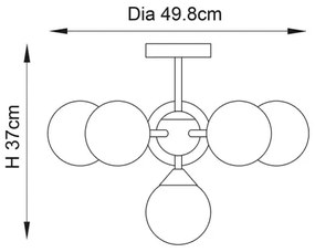 Endon 76501 - Luster na tyči OSCAR 6xG9/5W/230V zlatý