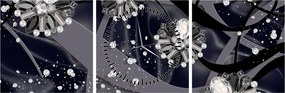 Obraz - Diamanty v priestore (s hodinami) (90x30 cm)