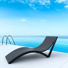 SLIM záhradné lehátko black