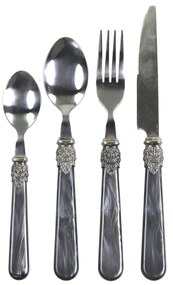 Chic Antique Súprava príboru Silver Deco Coal - 16 ks