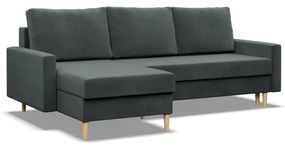 Rohová rozkladacia sedačka BLANK Elegant tmavosivá