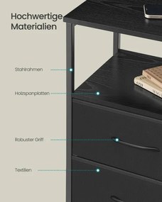 Nočný stolík BELLAH s nabíjacou stanicou LGS302BH02