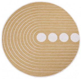 Obojstranný koberec DuoRug 5739 okrovo žltý kruh