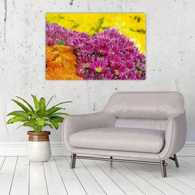 Obraz ružového kvetu (90x60 cm)