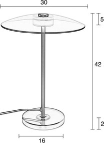 Sivá/v zlatej farbe LED stmievateľná stolová lampa so skleneným tienidlom (výška 42 cm) Float – Zuiver