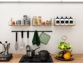 Nástenná polica 45x16 cm dub/zlatá