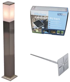 Vonkajšia lampa oceľ 80 cm IP44 - Malios so zemným hrotom a káblovou objímkou