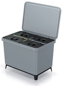Odpadkový kôš, 4 x 10 l, sivá