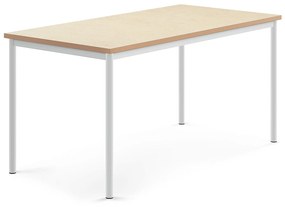 Stôl SONITUS, 1600x800x760 mm, linoleum - béžová, biela