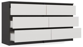 Komoda Malwa M6 140 cm antracit/bílá