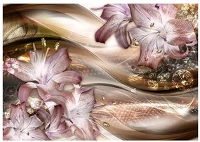 Fototapeta - Lilies on the Wave (Brown) Veľkosť: 350x245, Verzia: Premium