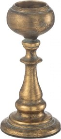 Zlatý antik kovový svietnik Jere na čajovú sviečku – 10*10*21 cm