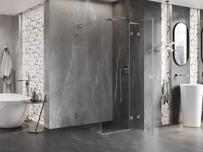 Mexen Lunar L, 1-krídlový sprchový kút, pravý, 70 x 70 cm, 8mm číre sklo, brúsená oceľ profil, 834L-070-070-97-00-P