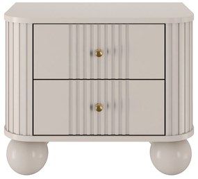 Nočné stolíky Vespera 56 cm - 2 ks - kašmírová / zlatá / kašmírové nohy