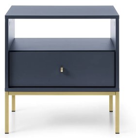 Noční stolek Mono II 54 cm modrý/zlatý