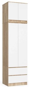 Skriňa s nadstavcom S 60 cm 2D 2SZ CLP dub sonoma / biela