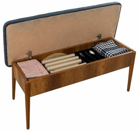 Lavica Vina Dark Blue and Walnut