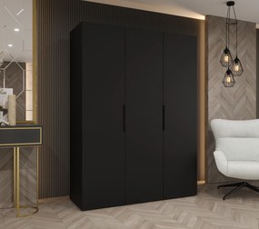 Šatníková skriňa 150 cm Mirabella 1 (čierna + čierna). Akcia -18%. Vlastná spoľahlivá doprava až k Vám domov. 1126352