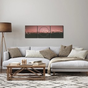 Abstraktný obraz (s hodinami) (90x30 cm)