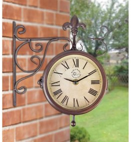 Nástenné hodiny s teplomerom Esschert Design Rustic