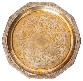 Marocký zlato-strieborný podnos Arfa 45cm