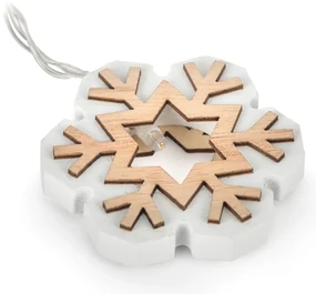 Bestent Svetielka na baterky drevené 10LED 1,65m teplá biela Snowflake