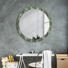Okrúhle ozdobné zrkadlo na stenu Tropické listy fi 90 cm