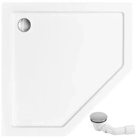 Rea Diamond, akrylátová sprchová vanička 90 x 90 x 5 cm + sifón, biela, REA-K6522