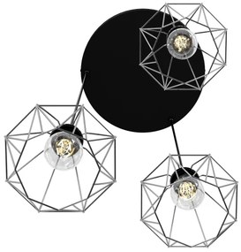 Luster na lanku BERGEN 3xE27/60W/230V čierna/lesklý chróm