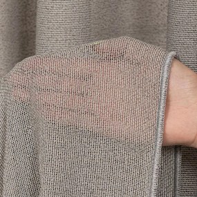 Sivá sieťovinová záclona AISHA ukončená olovkom  - šité na mieru