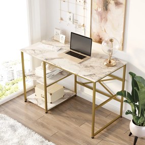 PC stolík Vega 23 (Biely mramor + Zlatá). Vlastná spoľahlivá doprava až k Vám domov. 1073348