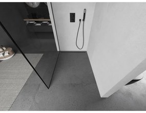 Mexen Kioto, sprchová zástena Walk-In 70 x 200 cm, 8mm číre sklo čierny vzor, grafitový profil, 800-070-101-95-70