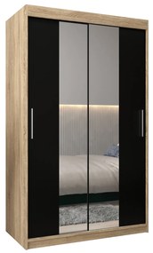 Šatníková skriňa 120 cm Toki 1 (Dub sonoma + Čierna matná). Akcia -71%. Vlastná spoľahlivá doprava až k Vám domov. 1064899