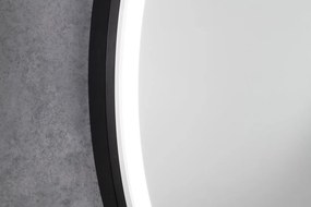 Sapho Sapho, KADRIS guľaté zrkadlo s LED osvetlením, ø 80cm, čierna matná, KD080