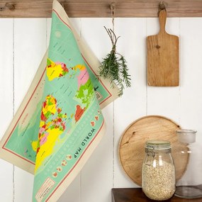 Bavlnená utierka Rex London World Map, 50 x 70 cm