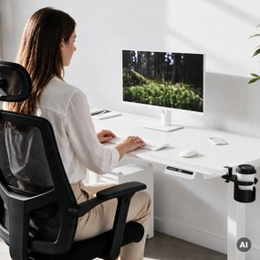 Elektrický stôl s nastaviteľnou výškou ergonomický biely,1600x800 mm: ARIA