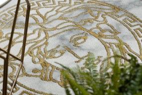 Koberec EMERALD exkluzívne 1011 glamour, medúza grécky rám krém / zlato Veľkosť: 120x170 cm