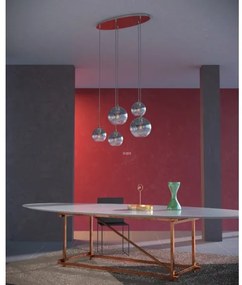 Redo 01-2079 - Luster na lanku BOWL 5xE27/42W/230V dymová