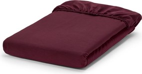 Napínacie prestieradlo z perkálu, bordovočervené, dvojlôžko