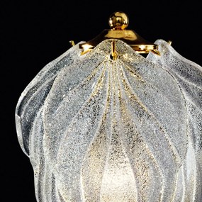 Sklenená stolná lampa Foglie z muránskeho skla