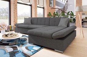 Rohová sedacia súprava Magnir, Dostupné poťahy: ekokoža Soft 017 + Lux 06 + Lux 05, Strana: pravá
