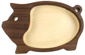 AMADEA Drevená miska mozaika v tvare ošípanej, masívne drevo, 2 druhy drevín, rozmer 20x12,50x2,50 cm