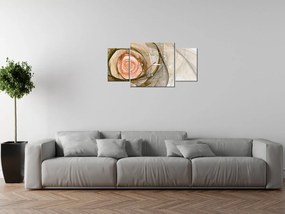 Gario Obraz s hodinami Nádherná ruža fraktál - 3 dielny Rozmery: 90 x 70 cm