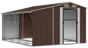 Záhradná kôlňa hnedá 277x365,5x179 cm pozinkovaná oceľ