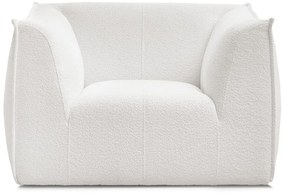 Biele kreslo z textílie buklé Giorgia – Bobochic Paris