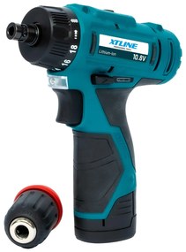 XTline Aku vŕtačka 10,8V a 2batérie a box a príslušenstvo 13 dielov