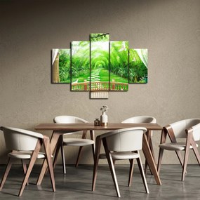 Obraz - Výhľad na tropickú záhradu (150x105 cm)