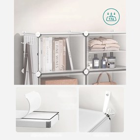 Organizér na topánky KIMBERLY, 10 boxov, biela/priesvitná SongmicsHome